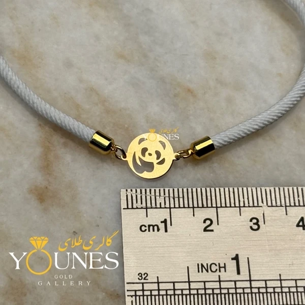 دستبند پاندا دایره ای طلا لیزری